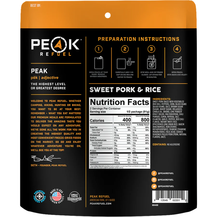 Peak refuel -Sweet Pork and Rice
