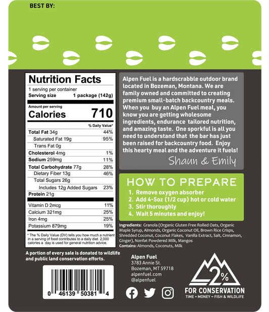 Alpen Fuel - Coconut Mange Granola